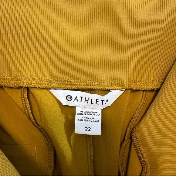 ATHLETA Brooklyn Textured Ankle Pants yellow - Picture 8 of 9